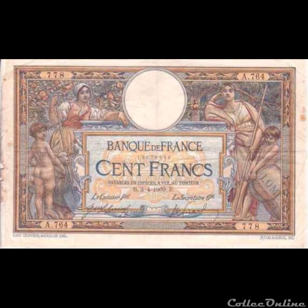 03-04-1909 -- A.764 778 billet france banque de xxe 03 04 1909 a 764 778