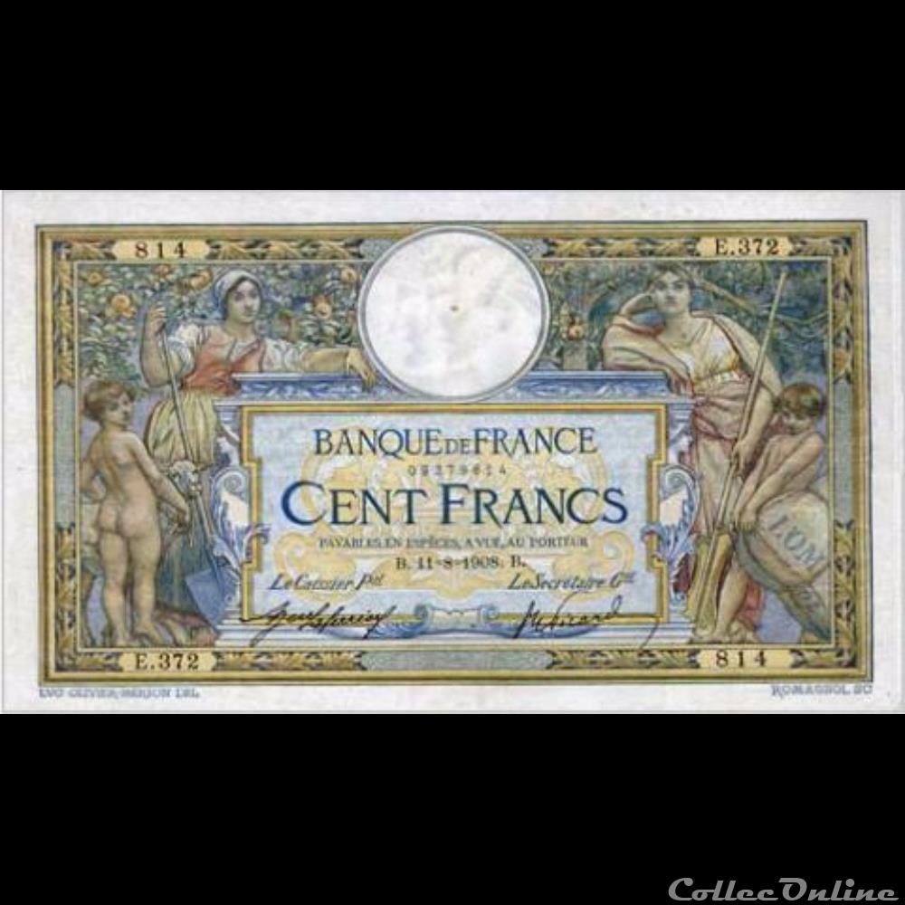 11-08-1908 -- E.372 814 billet france banque de xxe 11 08 1908 e 372 814