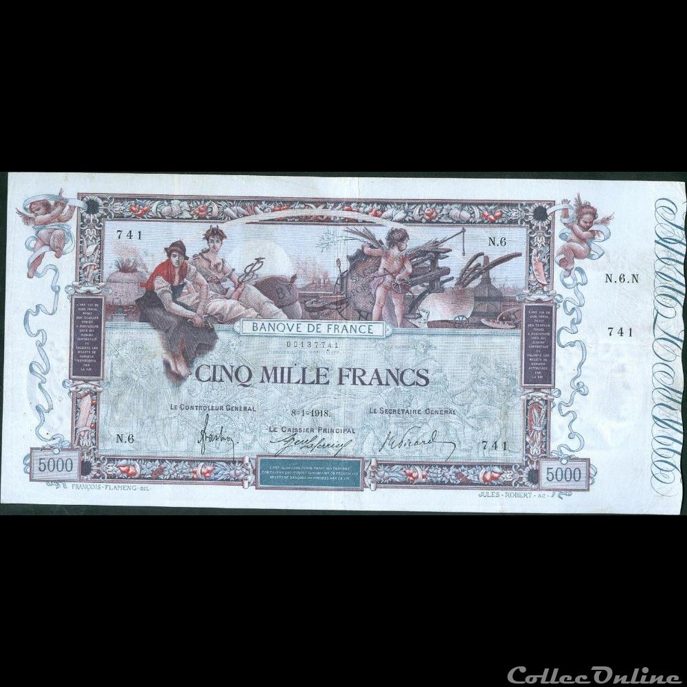 08-01-1918 -- N.6 741 billet france banque de xxe 08 01 1918 n 6 741