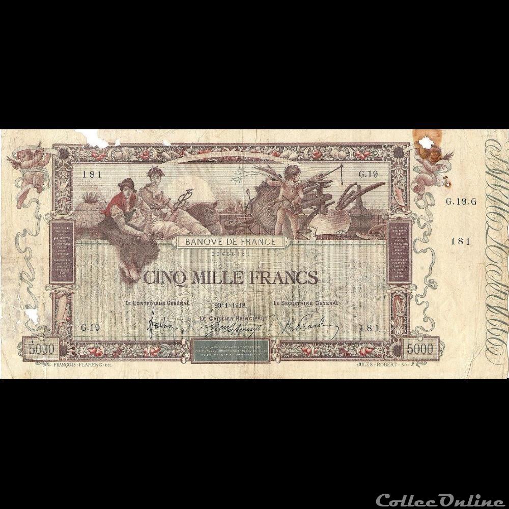 23-01-1918 -- G.19 181 billet france banque de xxe 23 01 1918 g 19 181