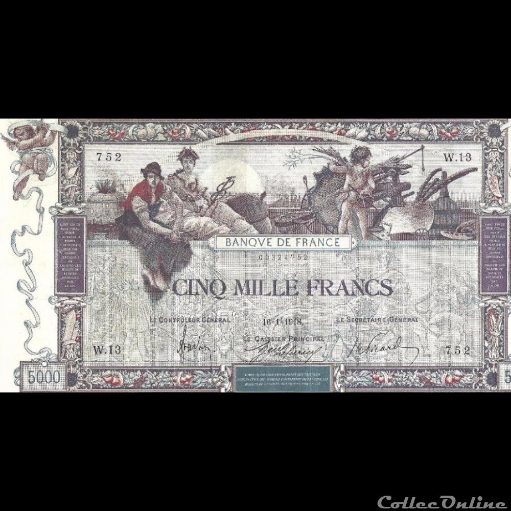 16-01-1918 -- W.13 752 billet france banque de xxe 16 01 1918 w 13 752