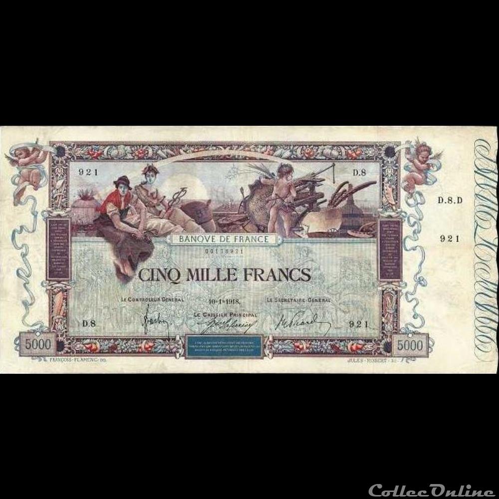 10-01-1918 -- D.8 921 billet france banque de xxe 10 01 1918 d 8 921