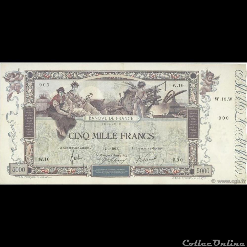 12-01-1918 -- W.10 900 billet france banque de xxe 12 01 1918 w 10 900