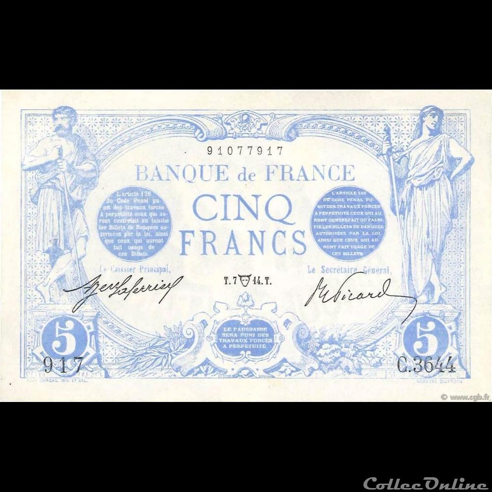 07-04-1914 -- C.3644 917 billet france banque de xxe 07 04 1914 c 3644 917