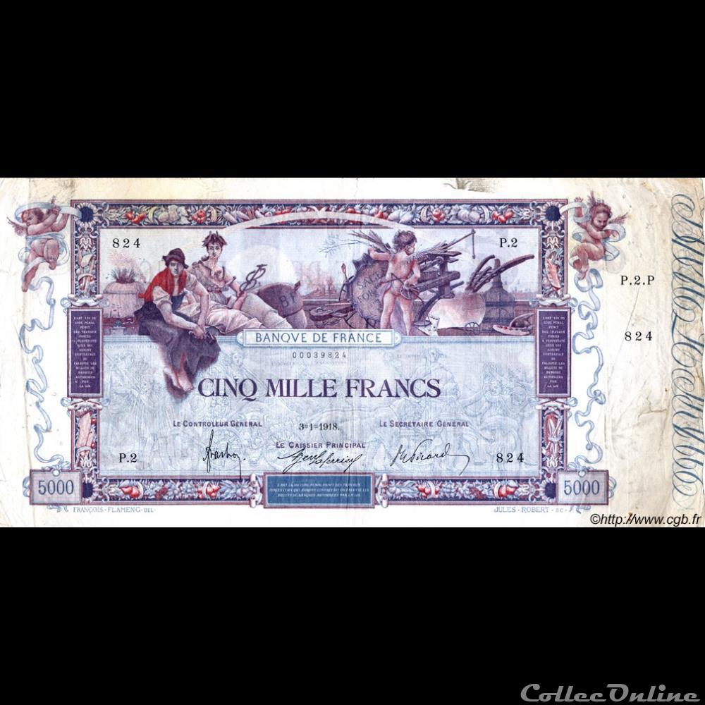 03-01-1918 -- P.2 824 billet france banque de xxe 03 01 1918 p 2 824