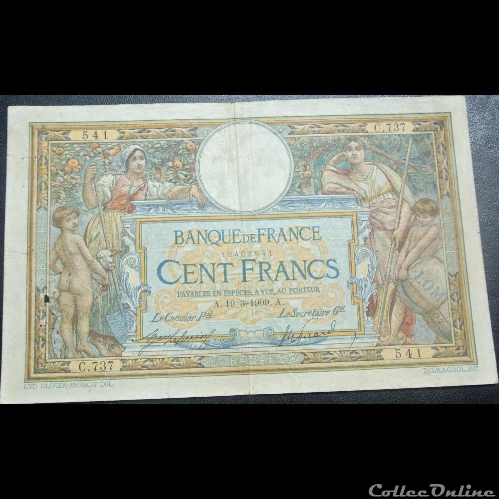 19-03-1909 -- C.737 541 billet france banque de xxe 19 03 1909 c 737 541