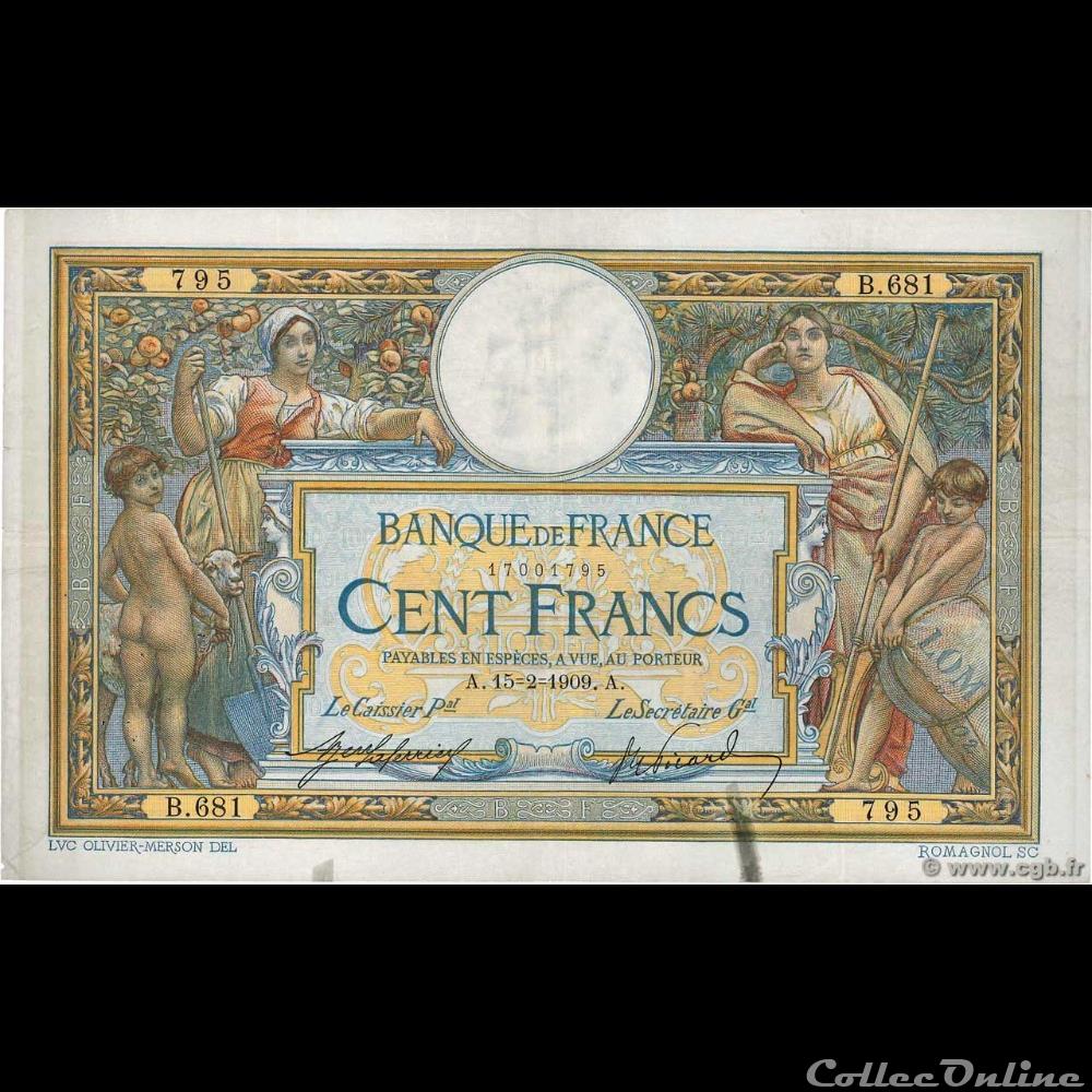 15-02-1909 -- B.681 795 billet france banque de xxe 15 02 1909 b 681 795