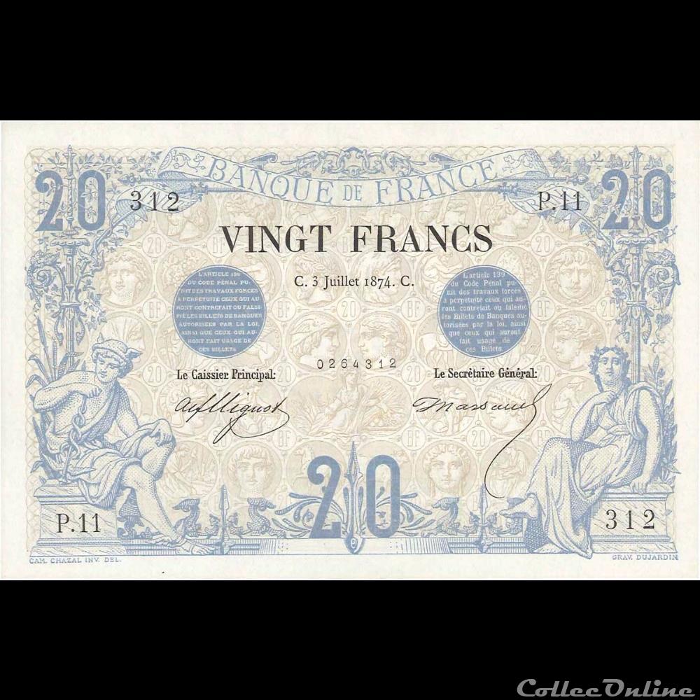 03-07-1874 -- P.11 312 billet france banque de xxe 03 07 1874 p 11 312