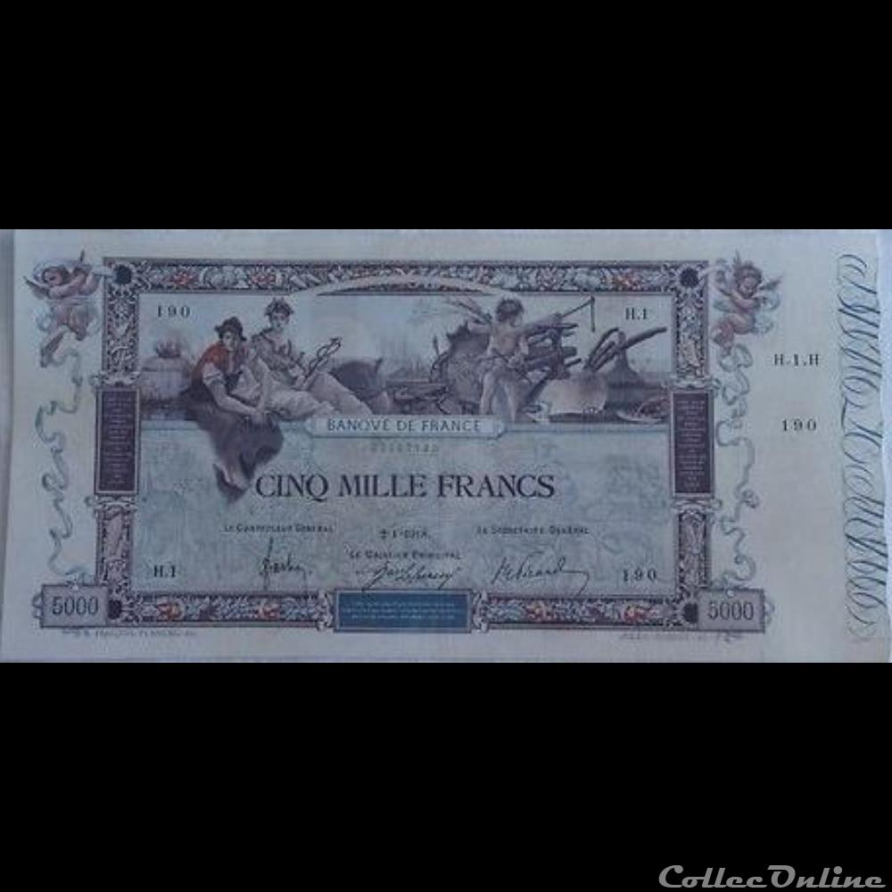 02-01-1918 -- H.1 190 billet france banque de xxe 02 01 1918 h 1 190