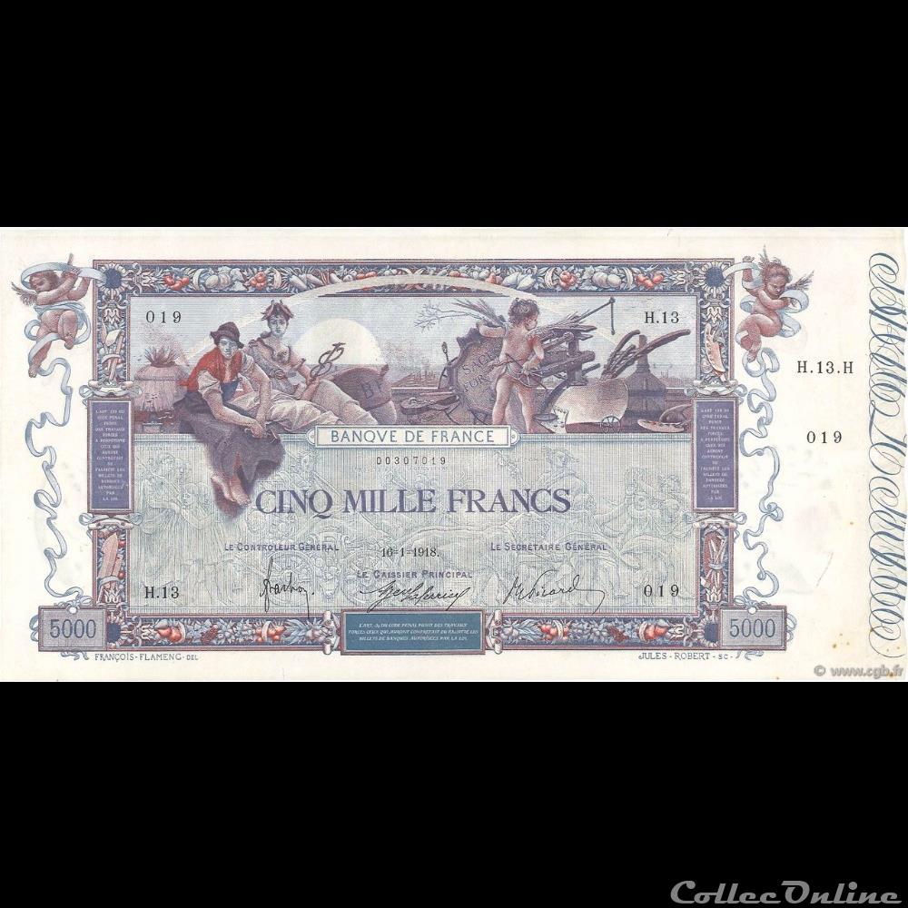 16-01-1918 -- H.13 019 billet france banque de xxe 16 01 1918 h 13 019