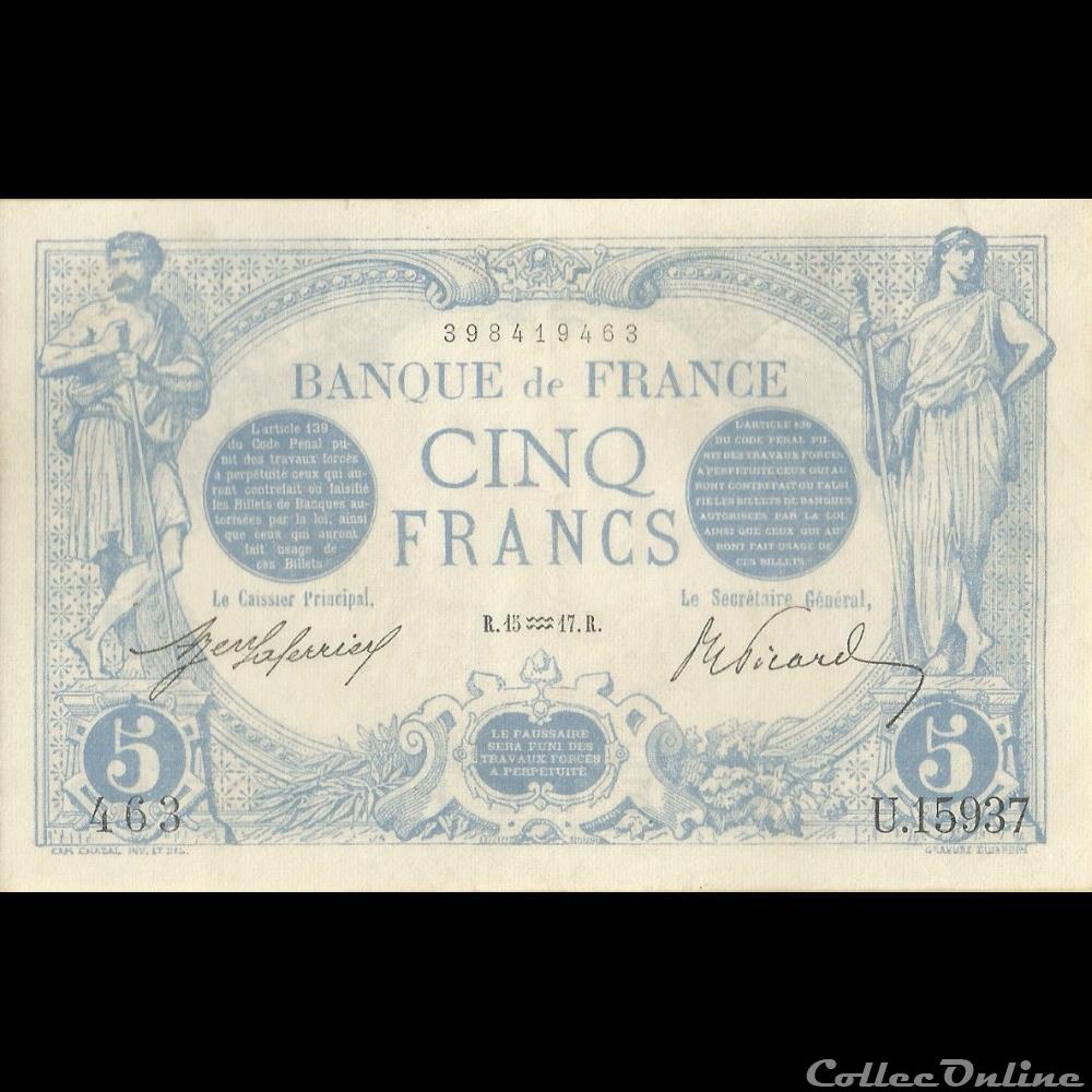 billet france banque de xxe 15 01 1917 u 15937 463
