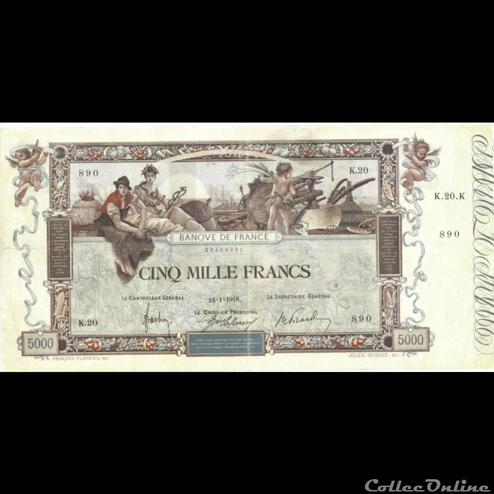 24-01-1918 -- K.20 890 billet france banque de xxe 24 01 1918 k 20 890