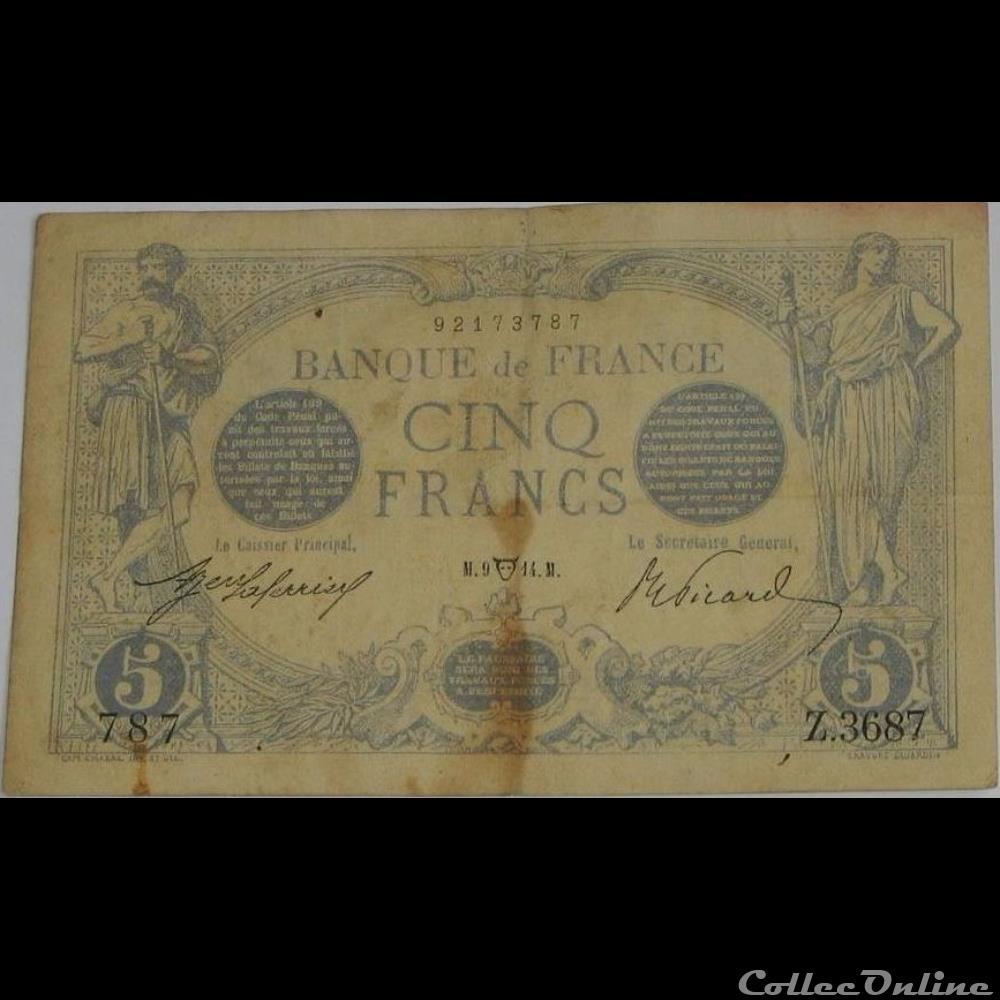 09-04-1914 -- Z.3687 787 billet france banque de xxe 09 04 1914 z 3687 787