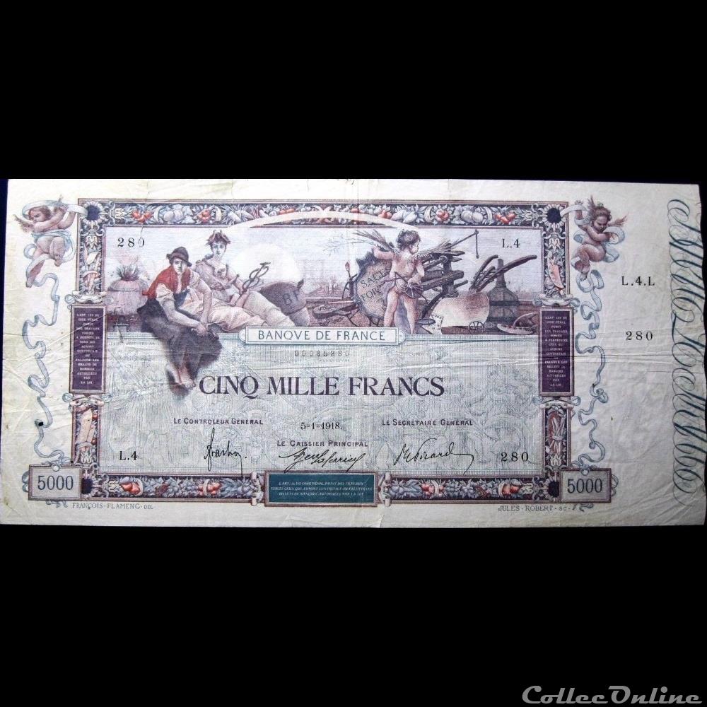 05-01-1918 -- L.4 280 billet france banque de xxe 05 01 1918 l 4 280