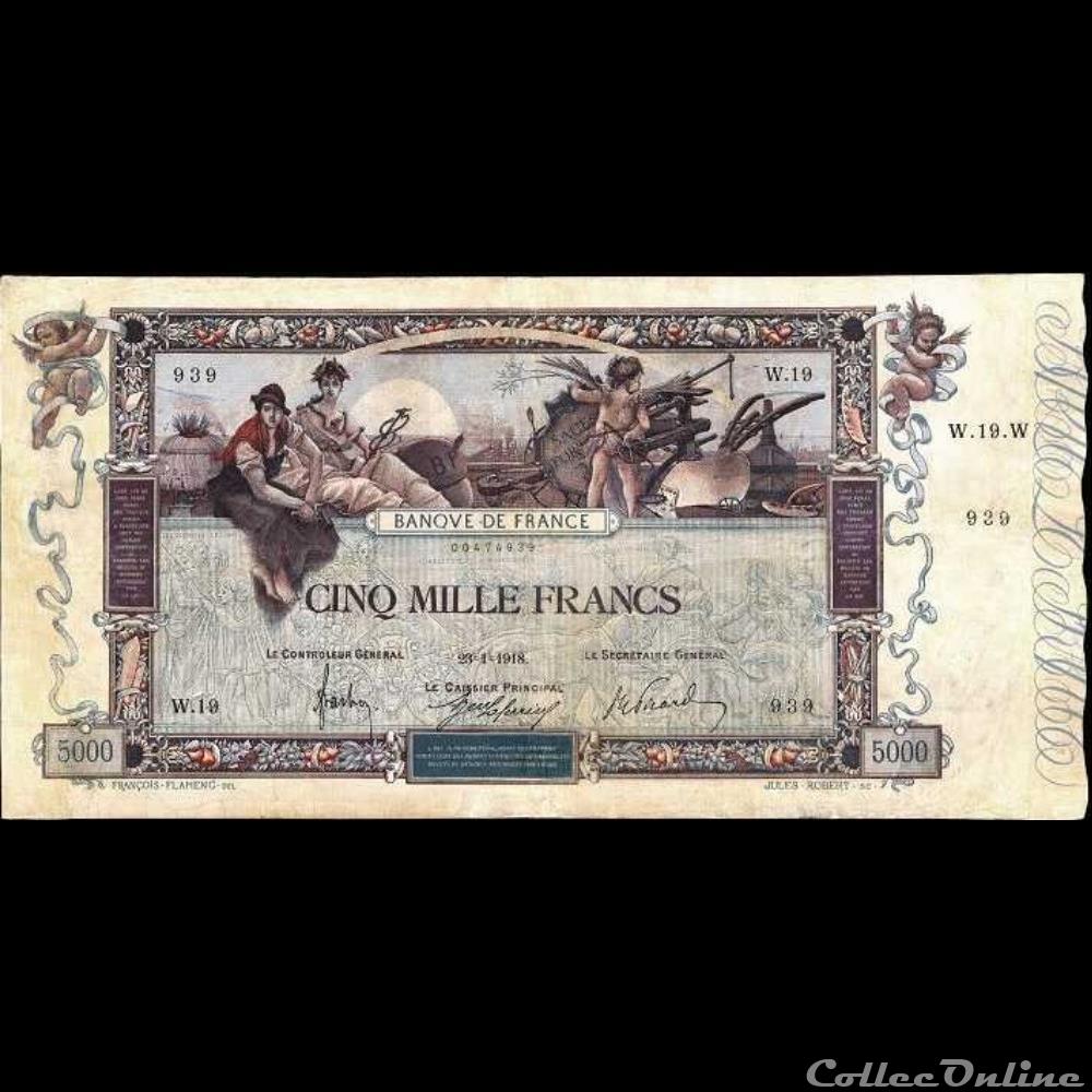 billet france banque de xxe 23 01 1918 w 19 939