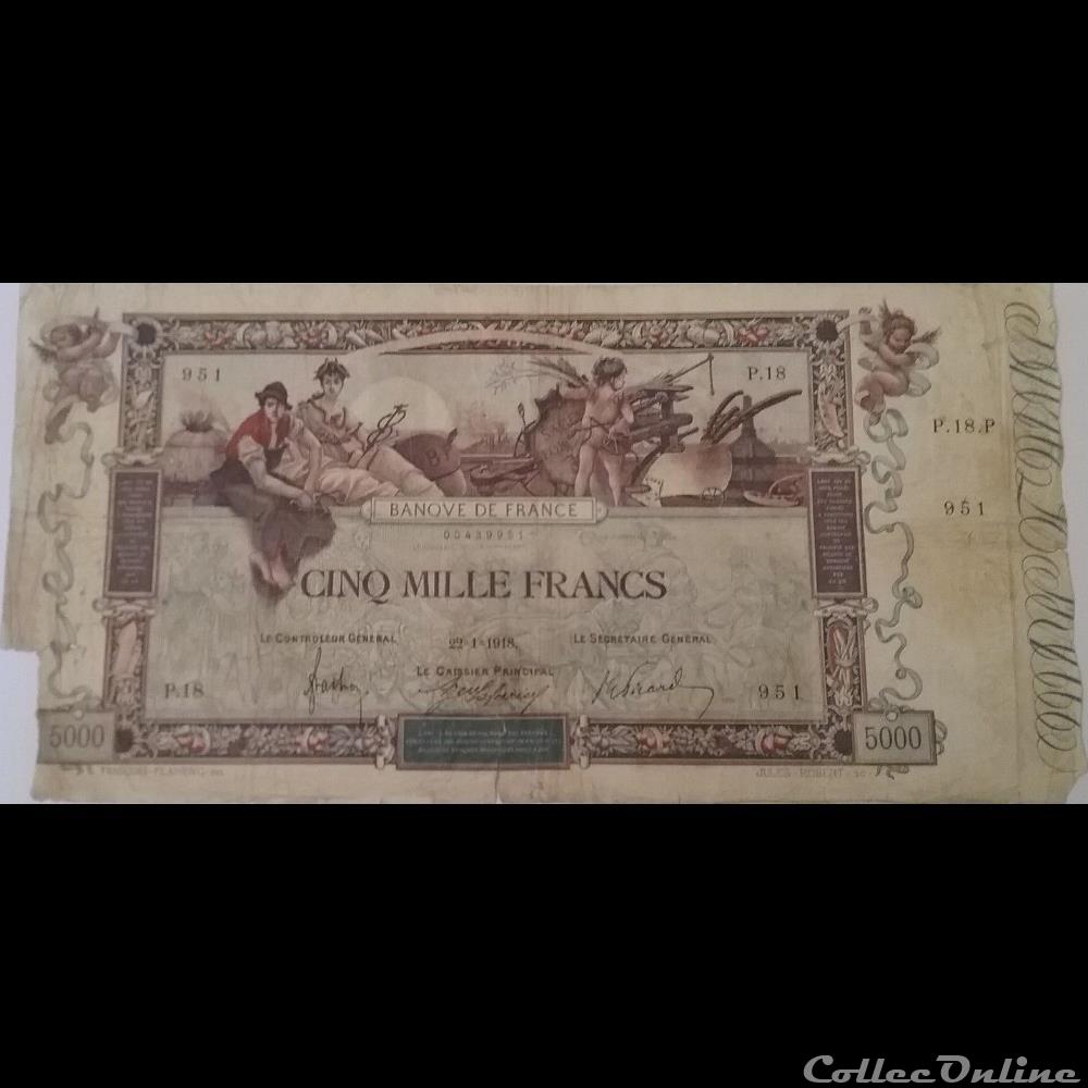 billet france banque de xxe 22 01 1918 p 18 951