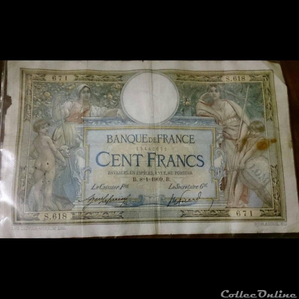 billet france banque de xxe 08 01 1909 s 618 671