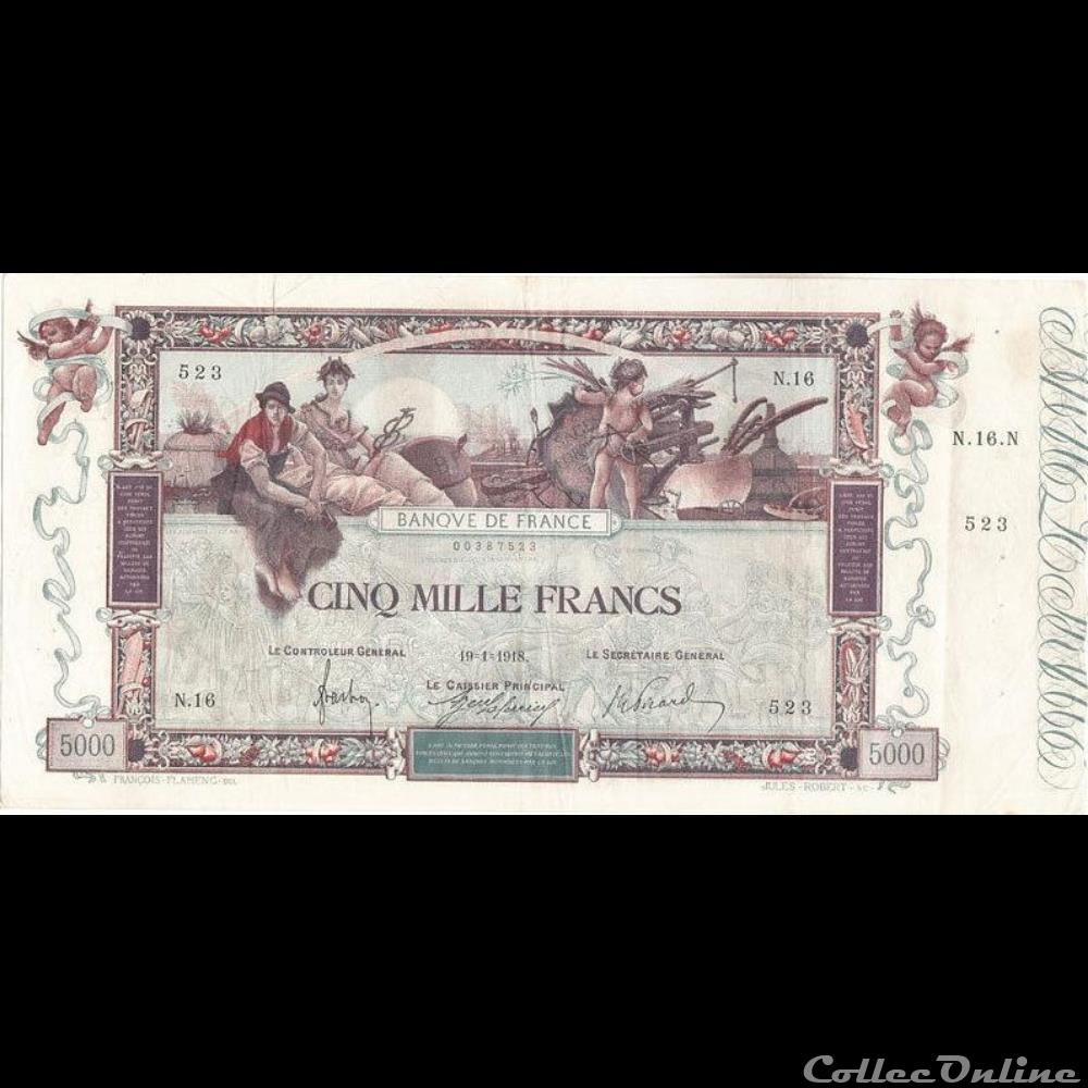 19-01-1918 -- N.16 523 billet france banque de xxe 19 01 1918 n 16 523