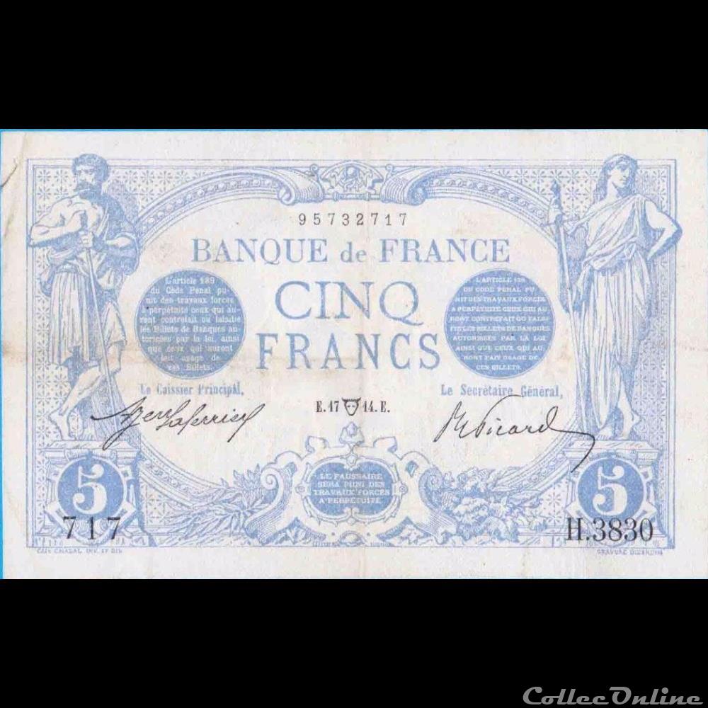 billet france banque de xxe 17 04 1914 h 3830 717
