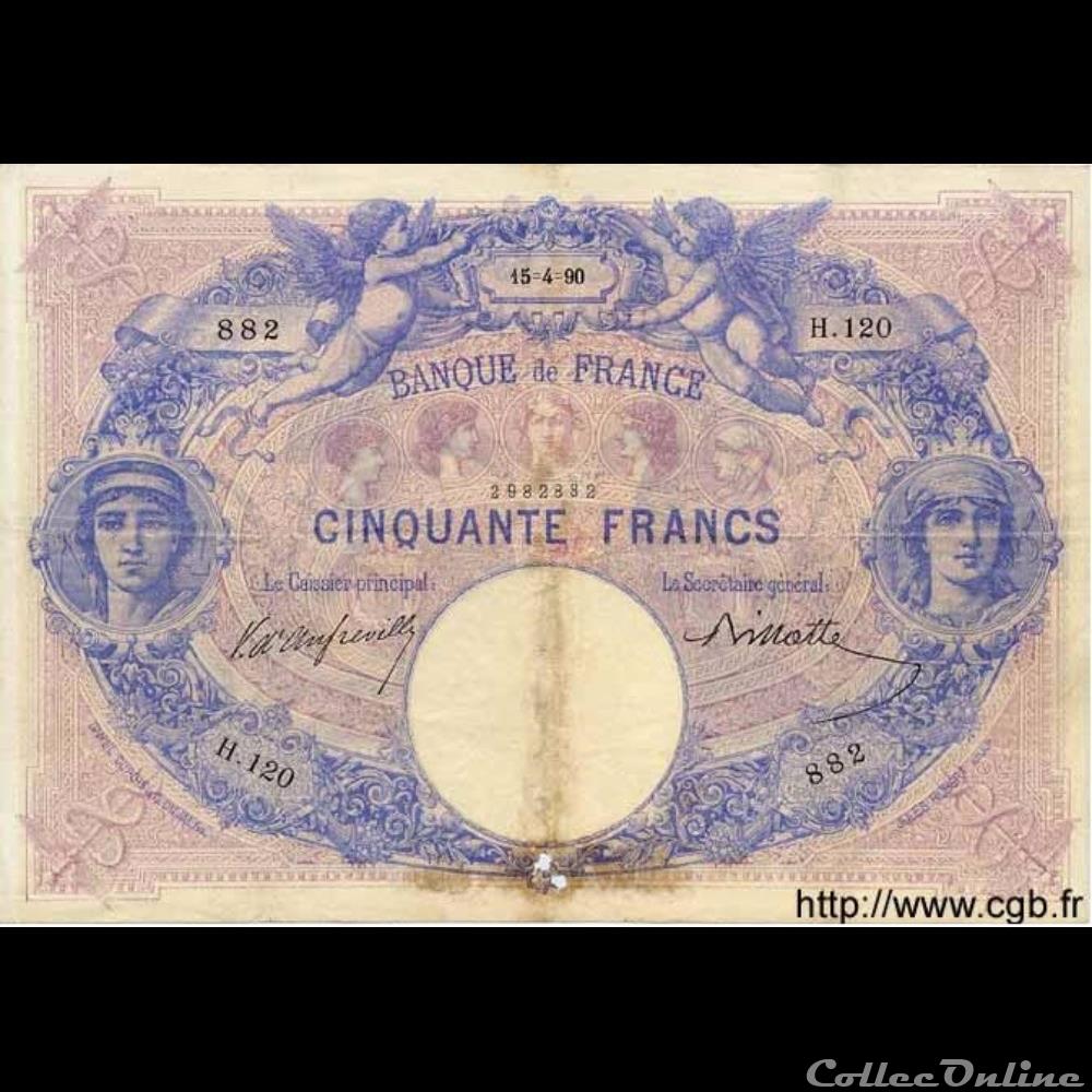 billet france banque de xxe 15 04 1890 h 120 882