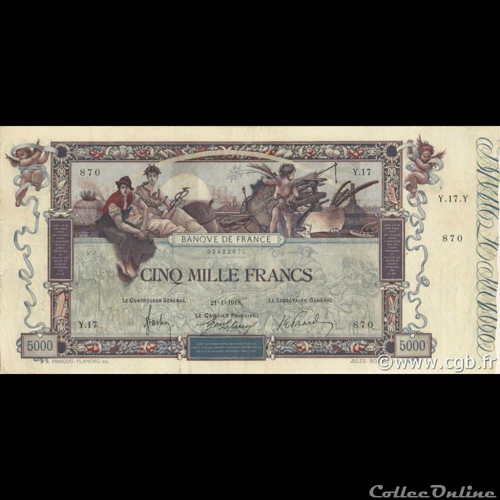 billet france banque de xxe 21 01 1918 y 17 870