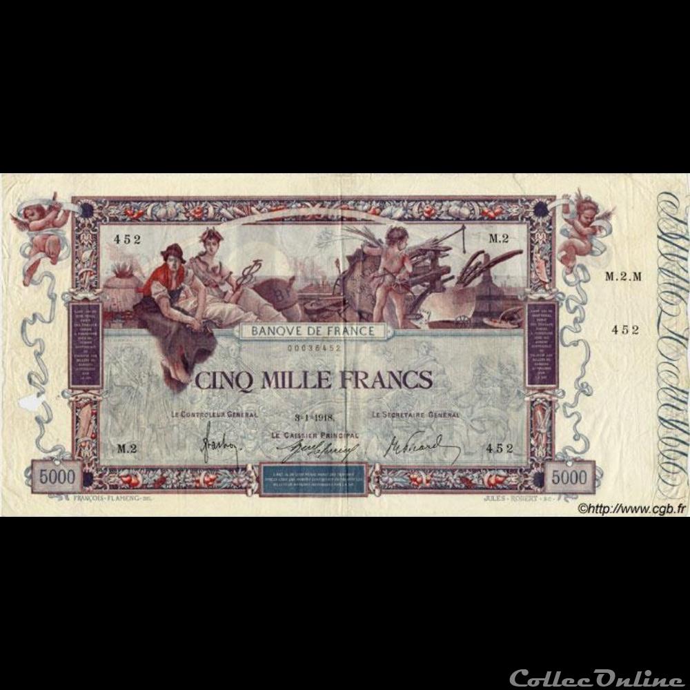 03-01-1918 -- M.2 452 billet france banque de xxe 03 01 1918 m 2 452