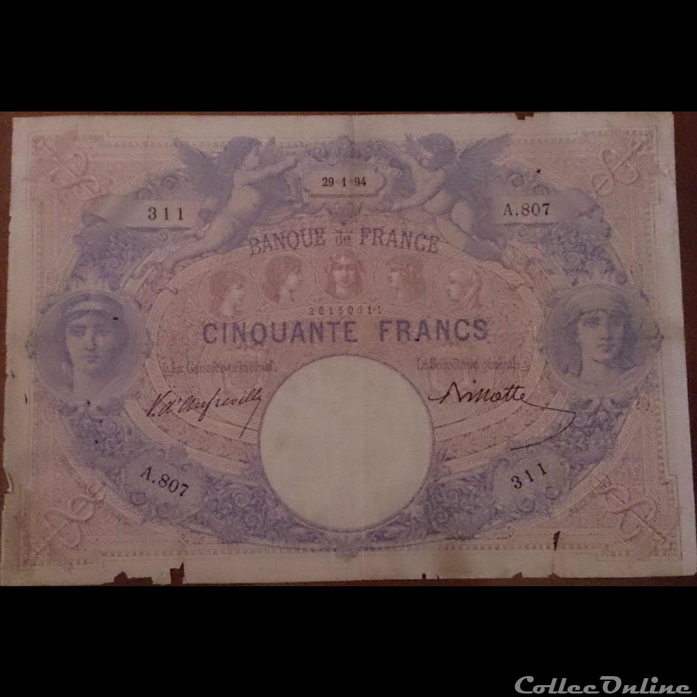 billet france banque de xxe 29 01 1894 a 807 311