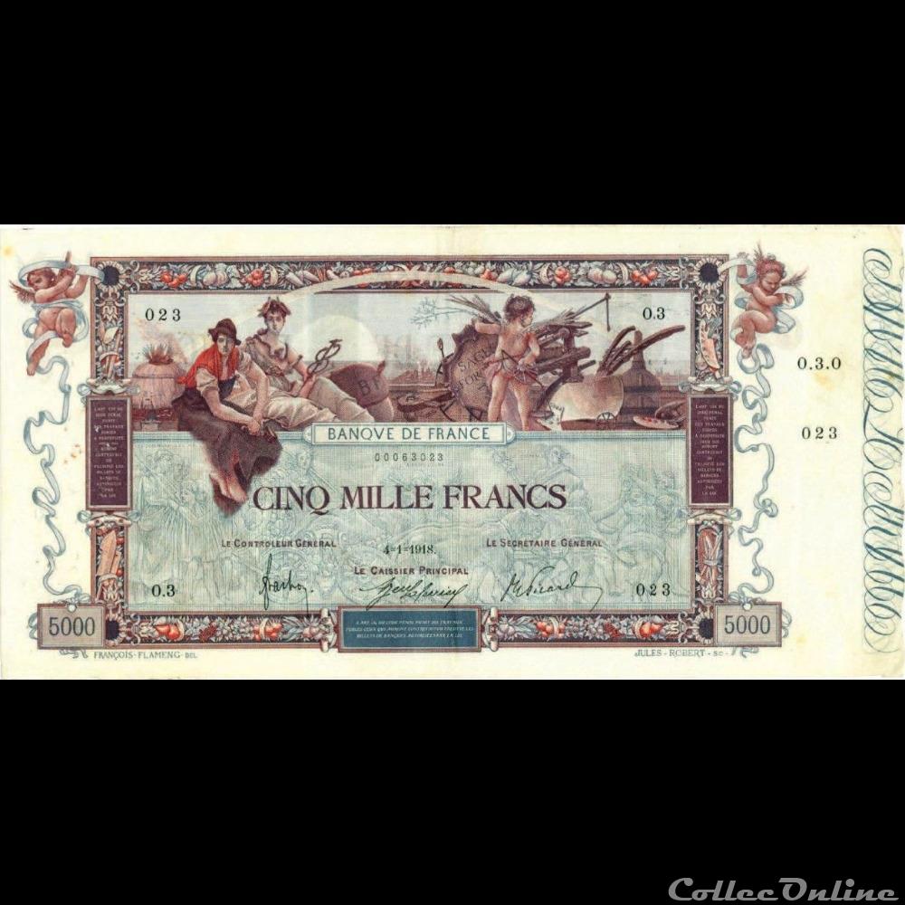 04-01-1918 -- O.3 023 billet france banque de xxe 04 01 1918 o 3 023