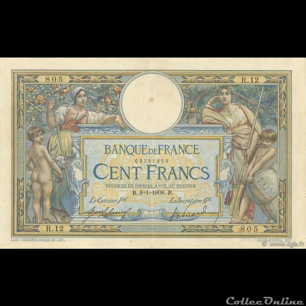 08-01-1908 -- R.12 805 billet france banque de xxe 08 01 1908 r 12 805