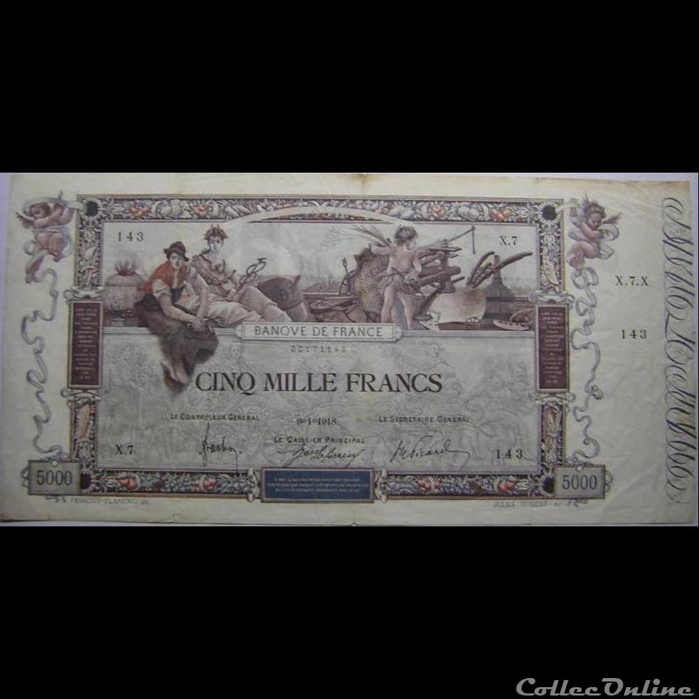 09-01-1918 -- X.7 143 billet france banque de xxe 09 01 1918 x 7 143