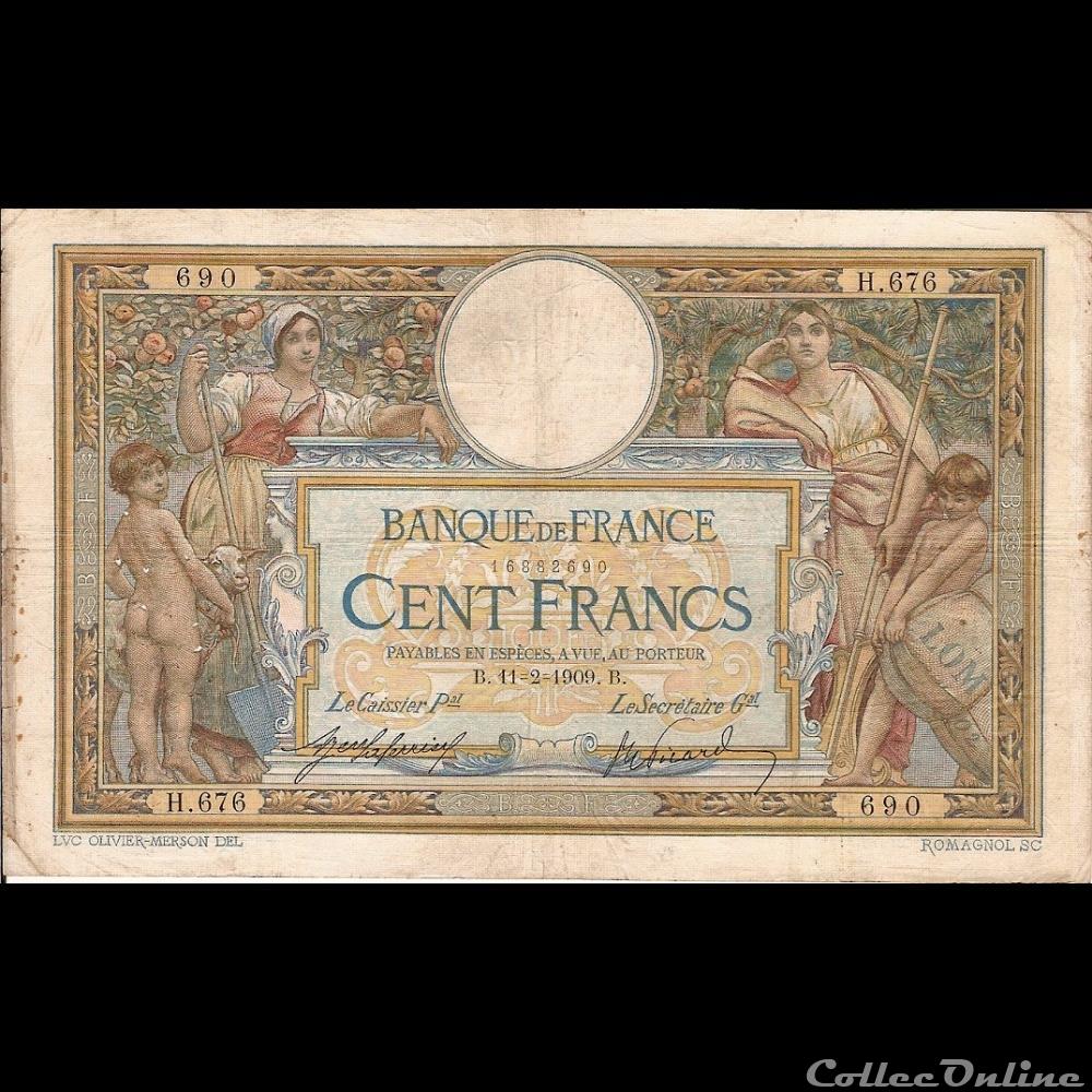 billet france banque de xxe 11 02 1909 h 676 690