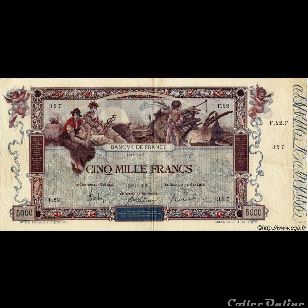 26-01-1918 -- F.22 327 billet france banque de xxe 26 01 1918 f 22 327