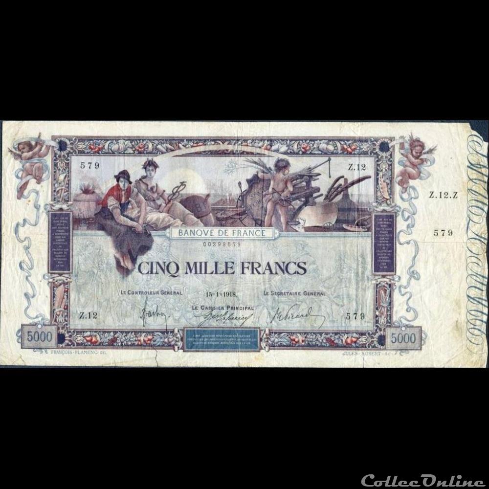 billet france banque de xxe 15 01 1918 z 12 579