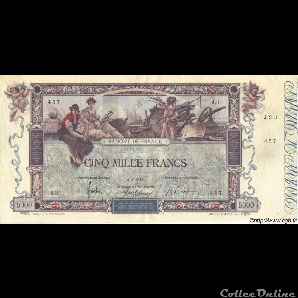 04-01-1918 -- J.3 457 billet france banque de xxe 04 01 1918 j 3 457