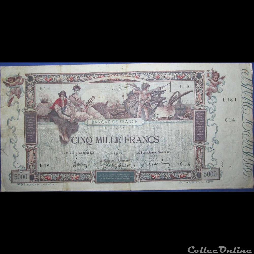 22-01-1918 -- L.18 814 billet france banque de xxe 22 01 1918 l 18 814