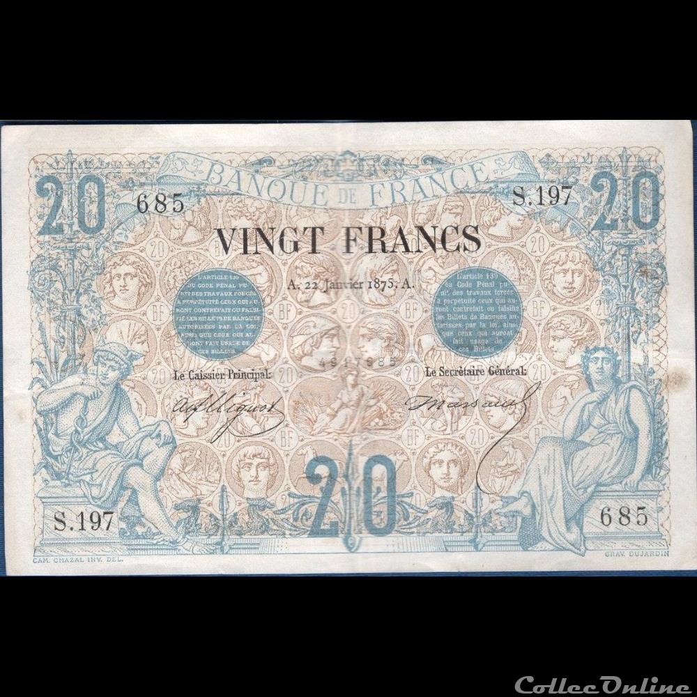 billet france banque de xxe 22 01 1875 s 197 685