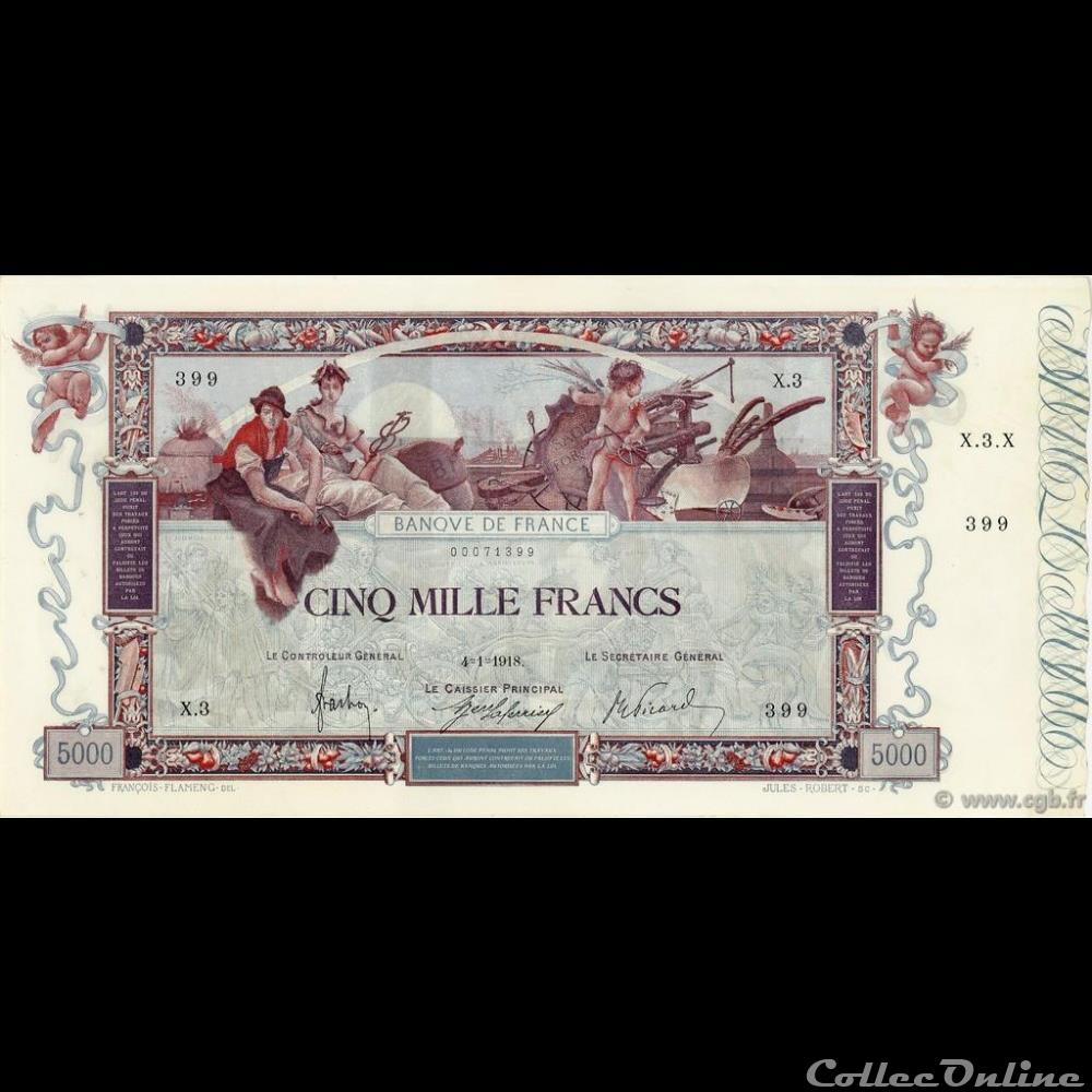 04-01-1918 -- X.3 399 billet france banque de xxe 04 01 1918 x 3 399