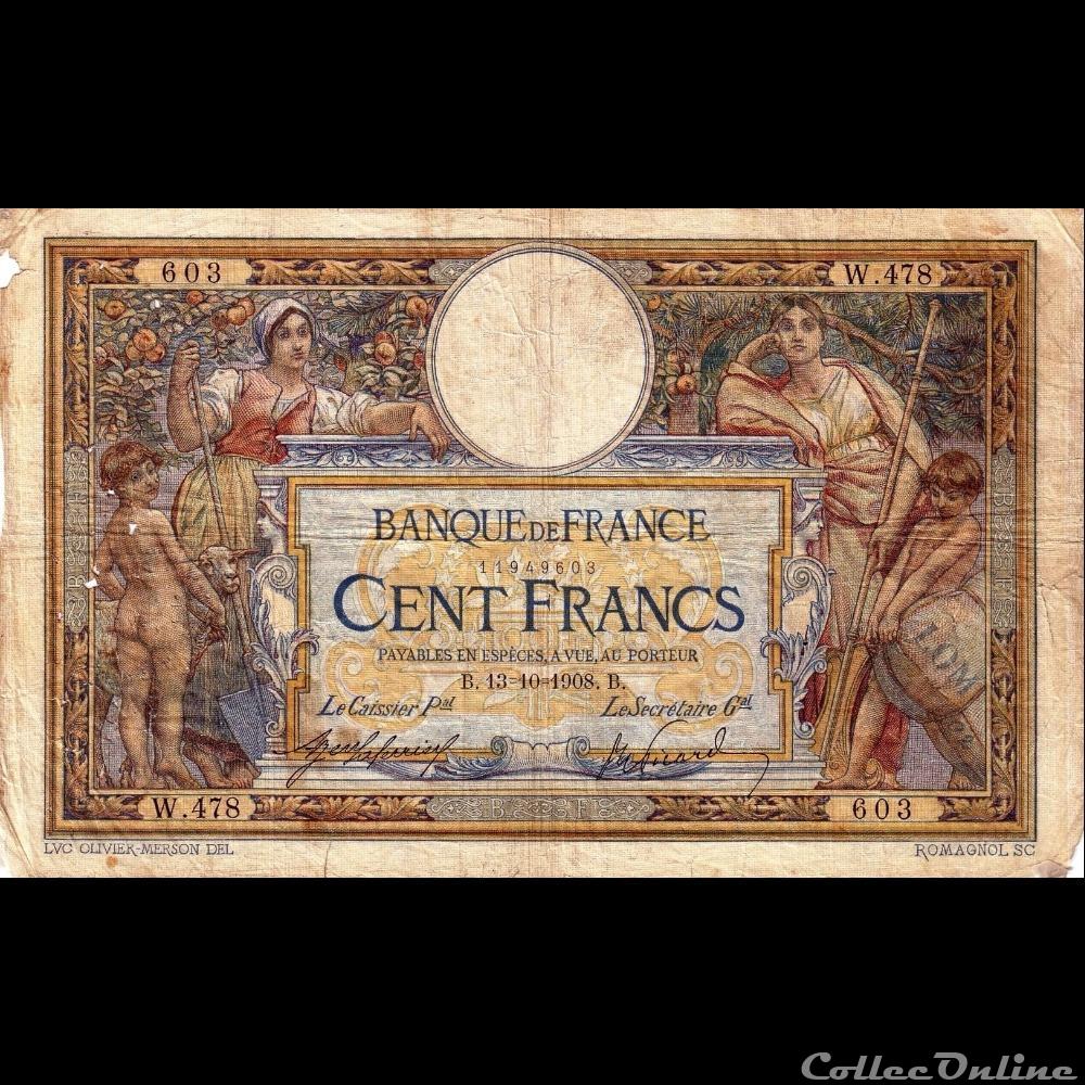 billet france banque de xxe 13 10 1908 w 478 603