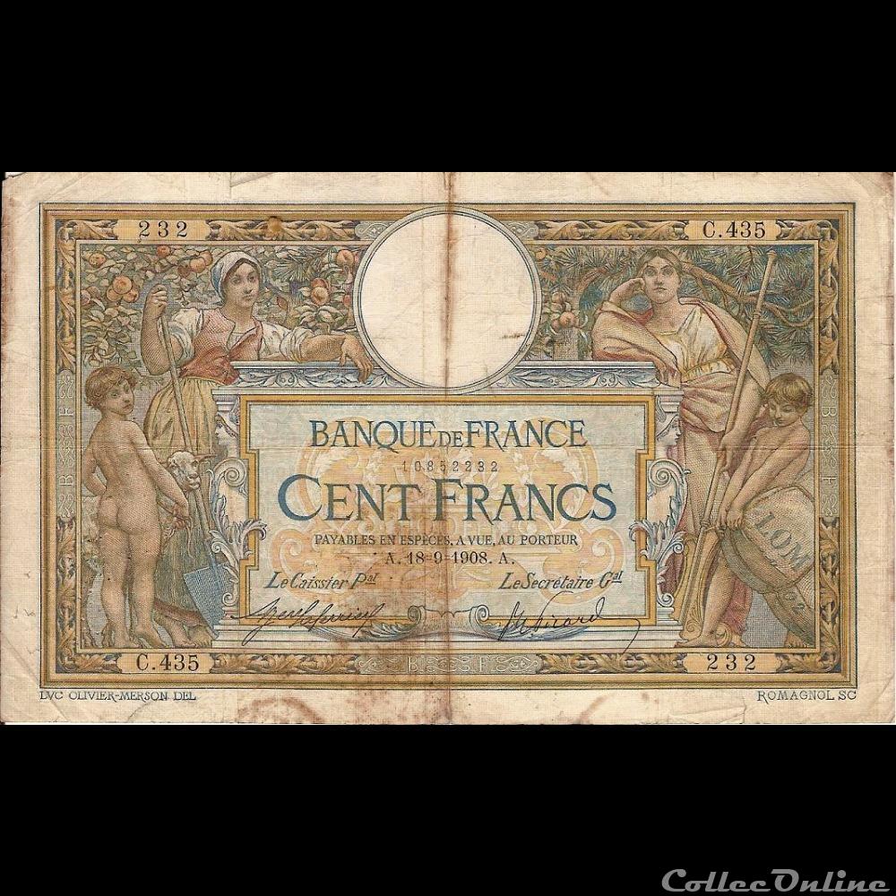 18-09-1908 -- C.435 232 - Banknotes - Europe - Banque de France XXe