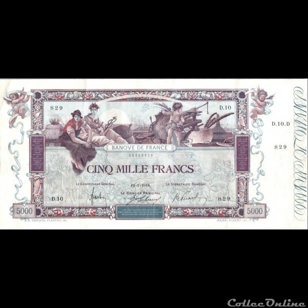 12-01-1918 -- D.10 829 billet france banque de xxe 12 01 1918 d 10 829