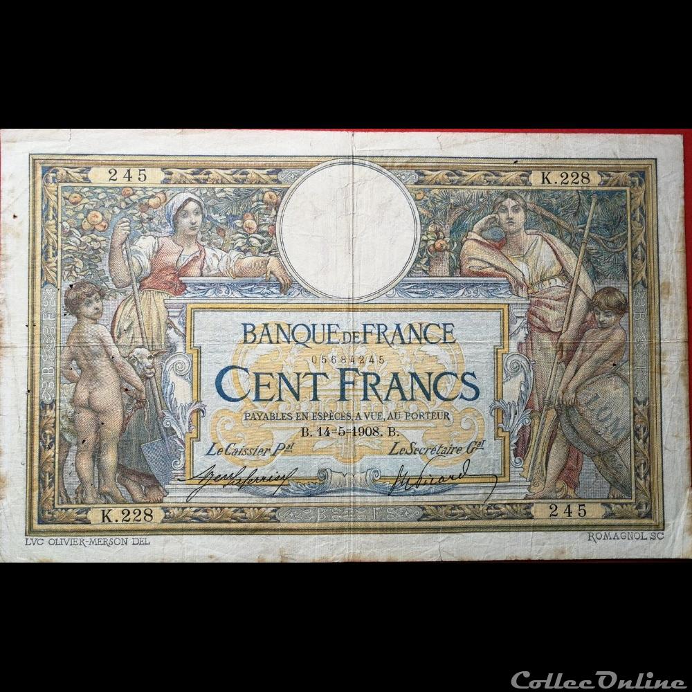 14-05-1908 -- K.228 245 billet france banque de xxe 14 05 1908 k 228 245