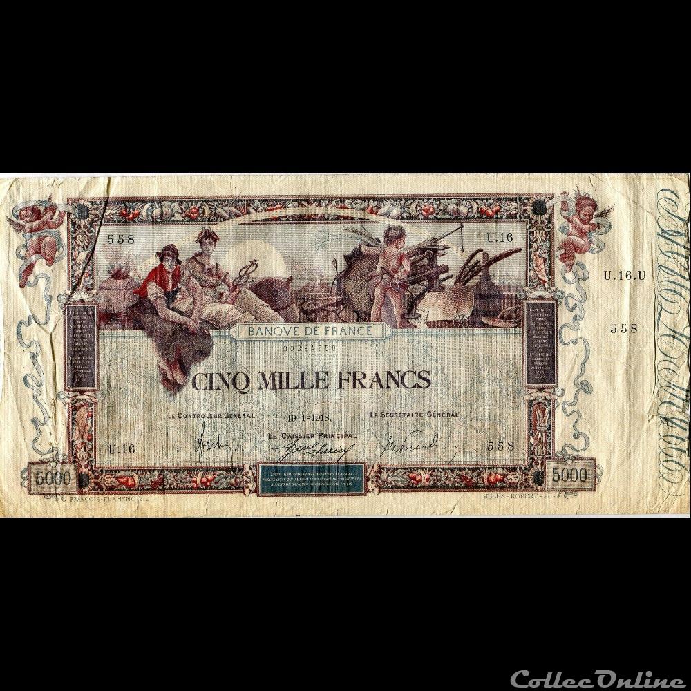billet france banque de xxe 19 01 1918 u 16 558