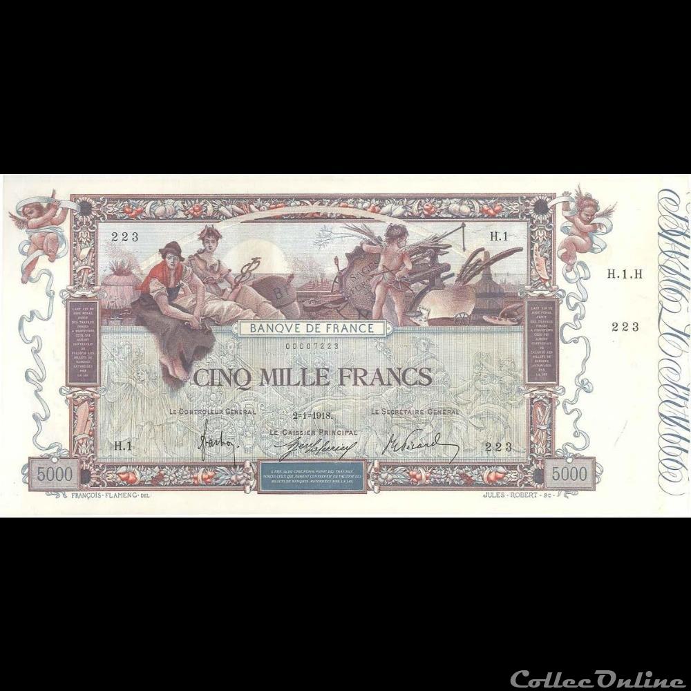 02-01-1918 -- H.1 223 billet france banque de xxe 02 01 1918 h 1 223