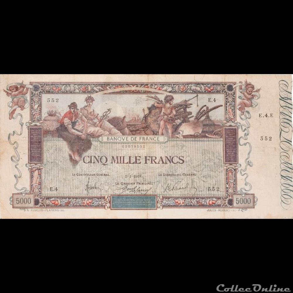 billet france banque de xxe 05 01 1918 e 4 552