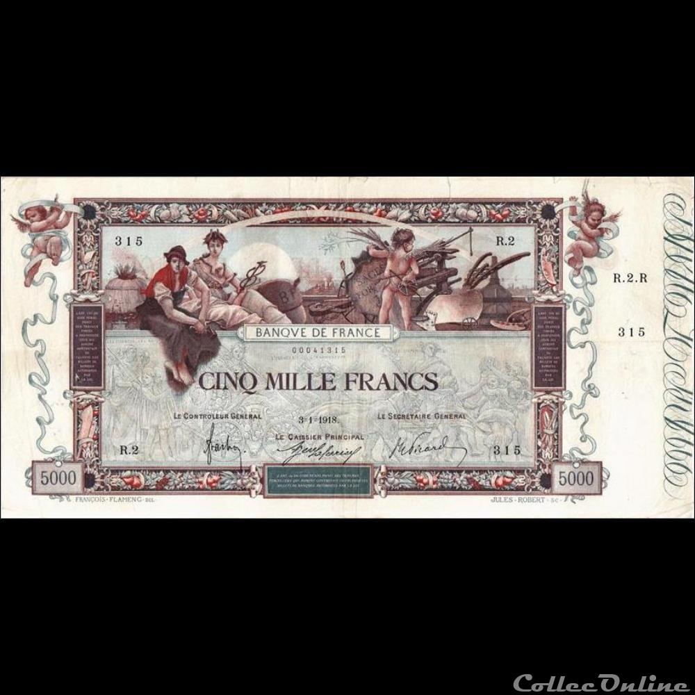 03-01-1918 -- R.2 315 billet france banque de xxe 03 01 1918 r 2 315
