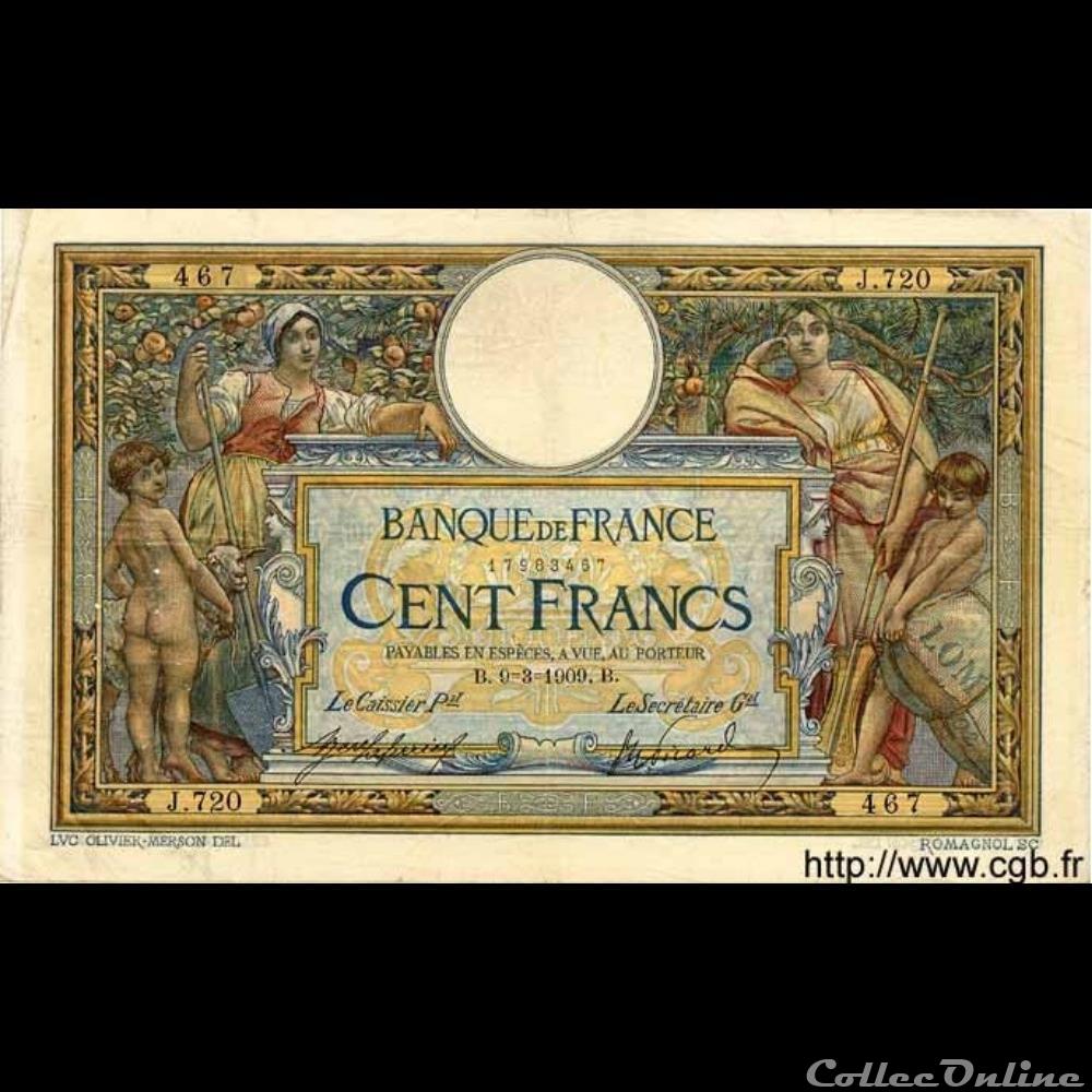 09-03-1909 -- J.720 467 billet france banque de xxe 09 03 1909 j 720 467