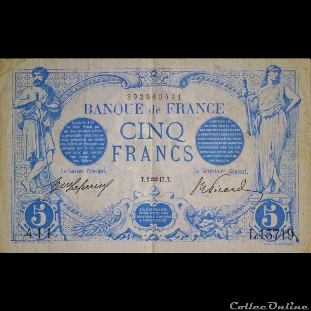 02-01-1917 -- L.15719 411 billet france banque de xxe 02 01 1917 l 15719 411