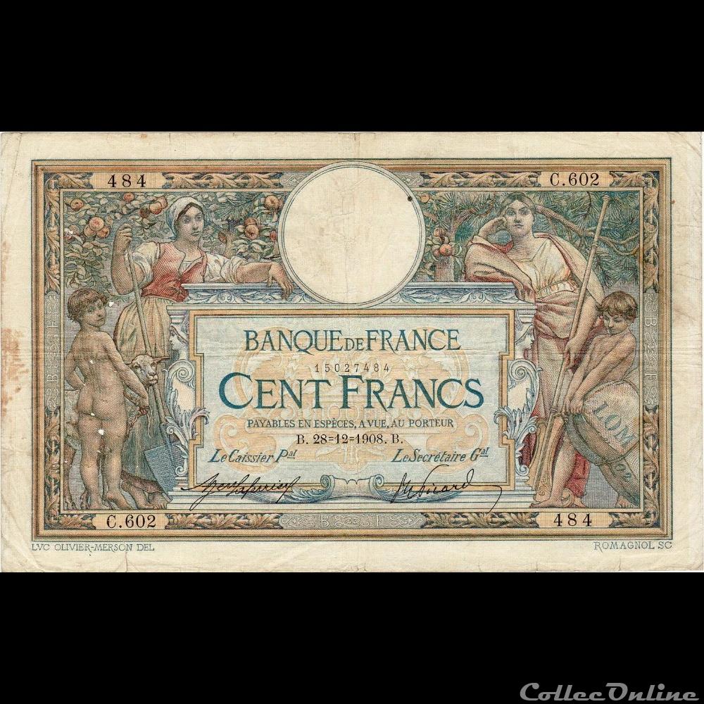28-12-1908 -- C.602 484 billet france banque de xxe 28 12 1908 c 602 484