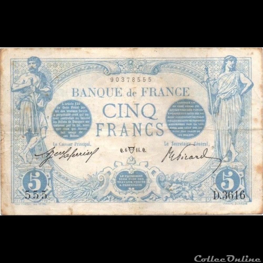 billet france banque de xxe 06 04 1914 d 3616 555