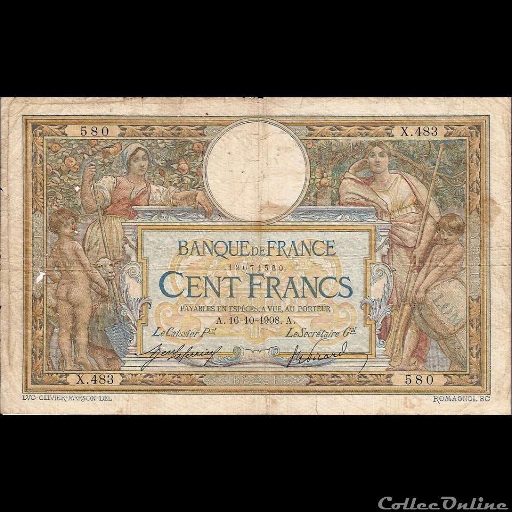 billet france banque de xxe 16 10 1908 x 483 580